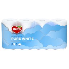 Tual.papīrs Ruta Pure White 8 r.balts 3-slāņu, balts