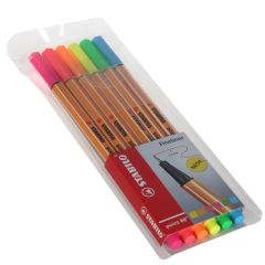 Pildspalva Stabilio Point Neon 6 krāsas (0.4mm)