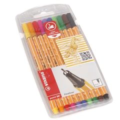 Pildspalvas STABILO POINT 10 krāsas