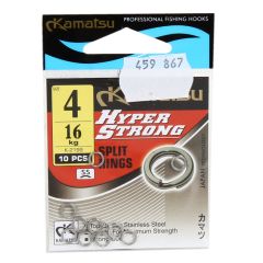 Gredzens Kamatsu Hyper Strong Split Rings 4mm/16kg