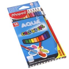 Krāsu zīmuļi Maped Aqua 12-krāsas + ota
