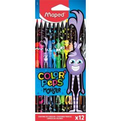 Krāsu zīmuļi Maped Color Peps Monster 12-krāsas