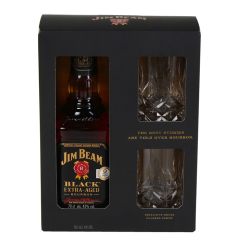 Viskijs Jim Beam Black VAP 43% 0.7l + 2 glāzes