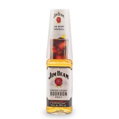 Viskijs Jim Beam White 40% 0.7l + Highball glāze