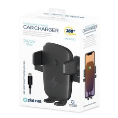 Mob.tel.auto turētājs Platinet + QI charger (PUCHMB)