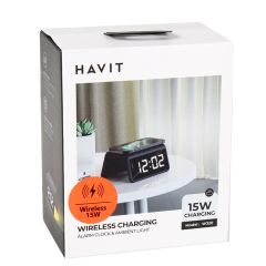 Uzlādes stacija ar pulksteni Havit W320 15W