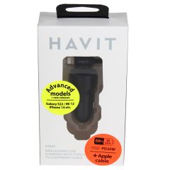Auto lādētājs Havit DOT 855 smart PD20W+L cable 1.2