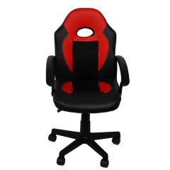 Biroja krēsls LUKA 57x54.5xH89-99cm melns/sarkans