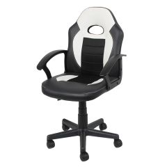 Biroja krēsls LUKA 54.5x57xH85-95cm melns/balts