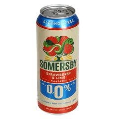 Sidrs Somersby Strawberry&Lime 0.0% 0.5L skārd. ar depoz.