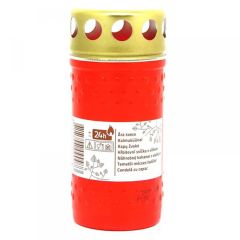 Kapu svece ar vāciņu 24h sarkana