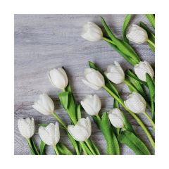 Salvetes Lieldienu Tulpes baltas 33x33cm