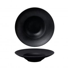 Šķīvis dziļais Fine Plus Satin 27cm, melns porcelāna