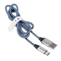 Kabelis Tracer USB 2.0 TYPE-C A Male - C Male 1m zils