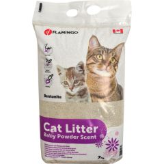 Pakaiši kaķiem Karlie Flamingo Cat Litter Baby Powder 7kg