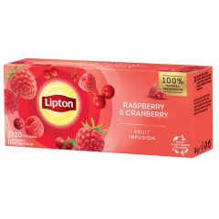 Tēja augļu Lipton Raspberry Cranberry 20gab.