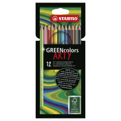 Krāsu zīmuļi Stabilo Greencolors Arty 12-krāsas