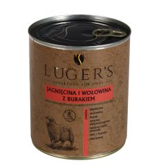Konservi suņiem Lugers Jērs,liellops,bietes 0.8kg