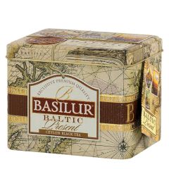 Tēja melnā Basilur Present Baltic zemeņu 100g metāla