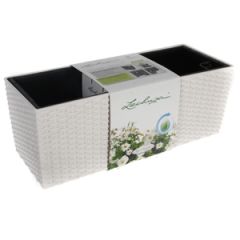 Puķu kaste Lechuza Balconera cottage 50 balts