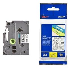 Lenta uzlīmju printerim 12mm melna/caursp.