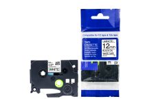 Lenta uzlīmju printerim 12mm melna/balta 8m