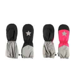 Cimdi-dūraiņi Acces ar zvaigzni 3/4, 5/6 melni, rozā