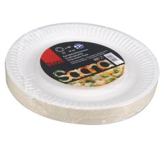 Papīra šķīvji Saana 18cm 45gab. balti