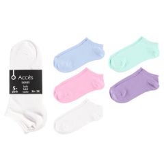 Zeķes sieviešu Acces Basic pēdiņas krāsainas 5-pāri 36-38