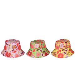 Cepure bucket Acces Augļi 57cm zaļa, dzeltena, rozā