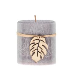 Svece stabs Polar pelēka 7x7.5cm 36h