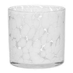 Svečturis stikla Fanni K Riekko 10cm balts