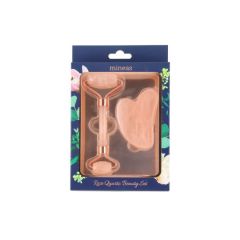 Dāvanu komplekts Mineas rozā kvarca rullītis, GuaSha x2