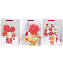 Dāvanu maisiņš Winteria Teddy Bear and flowers 31x12x12cm  3