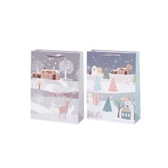 Dāvanu maisiņš Winteria Village 31x12x12cm  2-veidi