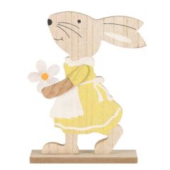 Dekors Lieldienu Verso Zaķis ar ziediem 22cm