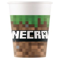 Glāzes papīra Minecraft 200ml 8gab.