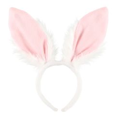 Matu stīpa Verso Lieldienu Zaķa ausis baltas ar rozā