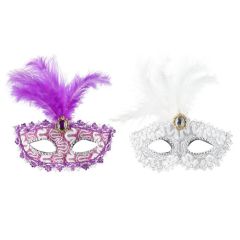 Karnevāla maska Festi balta, violeta