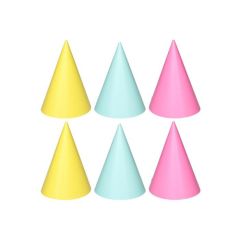 Ballītes cepure Festi papīra dažādas krāsas 6gab.