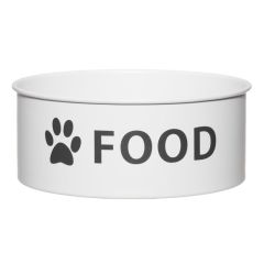Bļoda dzīvniekiem 4Living metāla balta 22x22x9cm