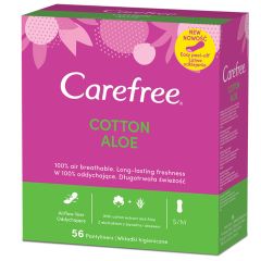 Hig.ieliktnīši Carefree Cotton Aloe 56gab.