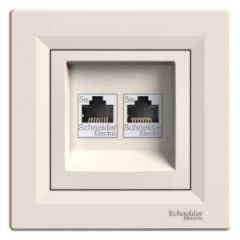 Data rozete Asfora 2xRJ45 bēša