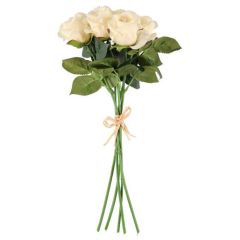 Mākslīgie ziedi 4Living Rozes baltas 37cm 5gab.