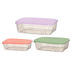 Trauks ēdiena uzglab. Ar vāku 1.05L, 1.75L, 3.1L 3gab.