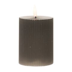 LED galda svece ar 3D liesmu, pelēka