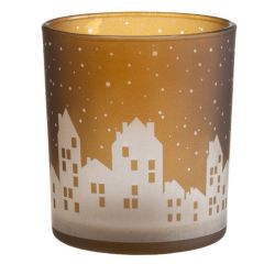 Svečturis 4Living stikla, 10cm, brūns