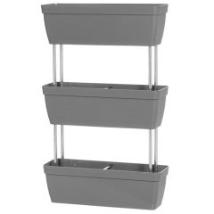 Balkona kaste 4Living 3-stāvi pelēka