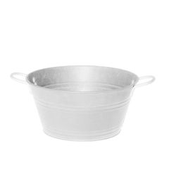 Bļoda cinkota 4Living ar rokt. Balta 29x37x14cm