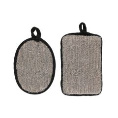 Sūklis masāžas Mineas scrubber melns 2gab.